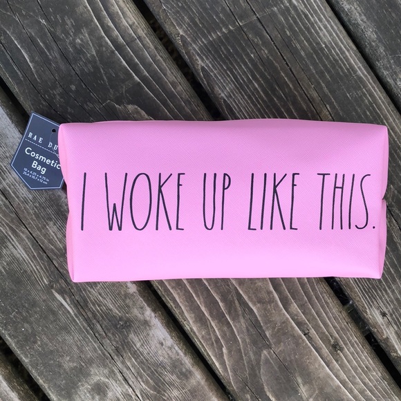 NWT Rae Dunn Cosmetic Bag “I Woke Up Like This” - Picture 1 of 7